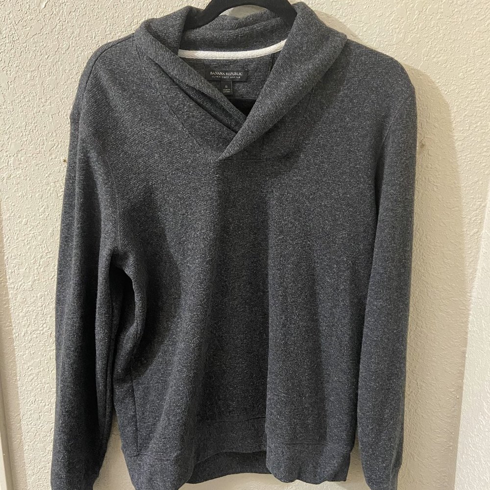 Banana Republic Charcoal Gray Grey Shawl-Collar S